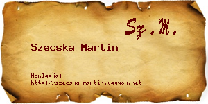 Szecska Martin névjegykártya