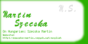 martin szecska business card